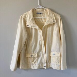 Croft & Barrow Lightweight Yellow Jacket Mixed Material Stretch Women’s Size XL